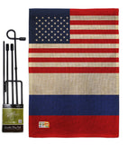 Russian Rep. US Friendship - Nationality Flags of the World Vertical Impressions Decorative Flags HG140492 Made In USA