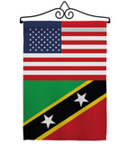 Saint Kitts & Nevis US Friendship - Nationality Flags of the World Vertical Impressions Decorative Flags HG140495 Made In USA