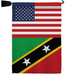 Saint Kitts & Nevis US Friendship - Nationality Flags of the World Vertical Impressions Decorative Flags HG140495 Made In USA