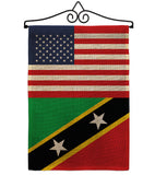 Saint Kitts & Nevis US Friendship - Nationality Flags of the World Vertical Impressions Decorative Flags HG140495 Made In USA