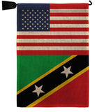 Saint Kitts & Nevis US Friendship - Nationality Flags of the World Vertical Impressions Decorative Flags HG140495 Made In USA