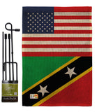 Saint Kitts & Nevis US Friendship - Nationality Flags of the World Vertical Impressions Decorative Flags HG140495 Made In USA