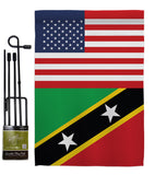 Saint Kitts & Nevis US Friendship - Nationality Flags of the World Vertical Impressions Decorative Flags HG140495 Made In USA