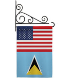 Saint Lucia US Friendship - Nationality Flags of the World Vertical Impressions Decorative Flags HG140496 Made In USA