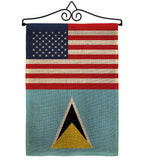 Saint Lucia US Friendship - Nationality Flags of the World Vertical Impressions Decorative Flags HG140496 Made In USA