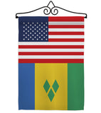 Saint Vincent US Friendship - Nationality Flags of the World Vertical Impressions Decorative Flags HG140497 Made In USA