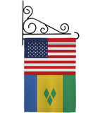 Saint Vincent US Friendship - Nationality Flags of the World Vertical Impressions Decorative Flags HG140497 Made In USA