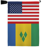 Saint Vincent US Friendship - Nationality Flags of the World Vertical Impressions Decorative Flags HG140497 Made In USA