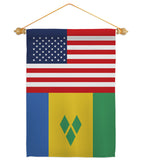 Saint Vincent US Friendship - Nationality Flags of the World Vertical Impressions Decorative Flags HG140497 Made In USA