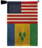 Saint Vincent US Friendship - Nationality Flags of the World Vertical Impressions Decorative Flags HG140497 Made In USA