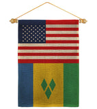 Saint Vincent US Friendship - Nationality Flags of the World Vertical Impressions Decorative Flags HG140497 Made In USA