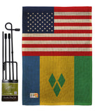 Saint Vincent US Friendship - Nationality Flags of the World Vertical Impressions Decorative Flags HG140497 Made In USA