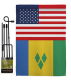 Saint Vincent US Friendship - Nationality Flags of the World Vertical Impressions Decorative Flags HG140497 Made In USA