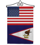 Samoa - American US Friendship - Nationality Flags of the World Vertical Impressions Decorative Flags HG140498 Made In USA