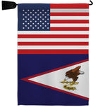 Samoa - American US Friendship - Nationality Flags of the World Vertical Impressions Decorative Flags HG140498 Made In USA