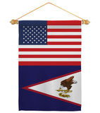 Samoa - American US Friendship - Nationality Flags of the World Vertical Impressions Decorative Flags HG140498 Made In USA