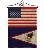 Samoa - American US Friendship - Nationality Flags of the World Vertical Impressions Decorative Flags HG140498 Made In USA