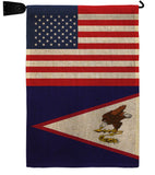 Samoa - American US Friendship - Nationality Flags of the World Vertical Impressions Decorative Flags HG140498 Made In USA