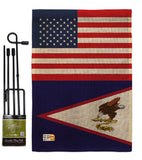 Samoa - American US Friendship - Nationality Flags of the World Vertical Impressions Decorative Flags HG140498 Made In USA