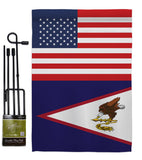 Samoa - American US Friendship - Nationality Flags of the World Vertical Impressions Decorative Flags HG140498 Made In USA