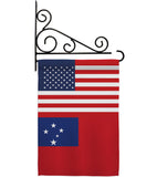 Samoa US Friendship - Nationality Flags of the World Vertical Impressions Decorative Flags HG140499 Made In USA