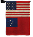 Samoa US Friendship - Nationality Flags of the World Vertical Impressions Decorative Flags HG140499 Made In USA