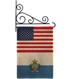 San Marino US Friendship - Nationality Flags of the World Vertical Impressions Decorative Flags HG140500 Made In USA