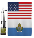 San Marino US Friendship - Nationality Flags of the World Vertical Impressions Decorative Flags HG140500 Made In USA