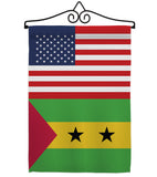 Sao Tome and Principe US Friendship - Nationality Flags of the World Vertical Impressions Decorative Flags HG140638 Made In USA