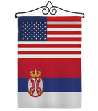 Serbia US Friendship - Nationality Flags of the World Vertical Impressions Decorative Flags HG140643 Made In USA