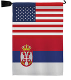 Serbia US Friendship - Nationality Flags of the World Vertical Impressions Decorative Flags HG140643 Made In USA