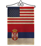 Serbia US Friendship - Nationality Flags of the World Vertical Impressions Decorative Flags HG140643 Made In USA