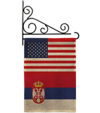 Serbia US Friendship - Nationality Flags of the World Vertical Impressions Decorative Flags HG140643 Made In USA