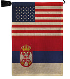 Serbia US Friendship - Nationality Flags of the World Vertical Impressions Decorative Flags HG140643 Made In USA