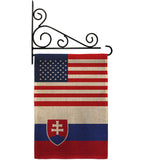 Slovakia US Friendship - Nationality Flags of the World Vertical Impressions Decorative Flags HG140647 Made In USA