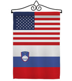 Slovenia US Friendship - Nationality Flags of the World Vertical Impressions Decorative Flags HG140648 Made In USA