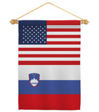 Slovenia US Friendship - Nationality Flags of the World Vertical Impressions Decorative Flags HG140648 Made In USA