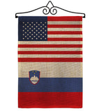 Slovenia US Friendship - Nationality Flags of the World Vertical Impressions Decorative Flags HG140648 Made In USA