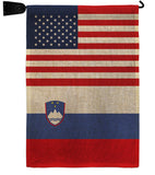 Slovenia US Friendship - Nationality Flags of the World Vertical Impressions Decorative Flags HG140648 Made In USA