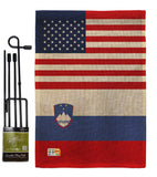 Slovenia US Friendship - Nationality Flags of the World Vertical Impressions Decorative Flags HG140648 Made In USA