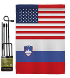 Slovenia US Friendship - Nationality Flags of the World Vertical Impressions Decorative Flags HG140648 Made In USA