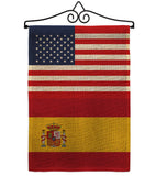 Spain US Friendship - Nationality Flags of the World Vertical Impressions Decorative Flags HG140653 Made In USA