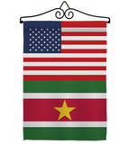 Suriname US Friendship - Nationality Flags of the World Vertical Impressions Decorative Flags HG140656 Made In USA