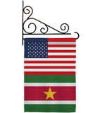 Suriname US Friendship - Nationality Flags of the World Vertical Impressions Decorative Flags HG140656 Made In USA