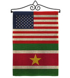 Suriname US Friendship - Nationality Flags of the World Vertical Impressions Decorative Flags HG140656 Made In USA