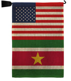 Suriname US Friendship - Nationality Flags of the World Vertical Impressions Decorative Flags HG140656 Made In USA