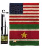 Suriname US Friendship - Nationality Flags of the World Vertical Impressions Decorative Flags HG140656 Made In USA