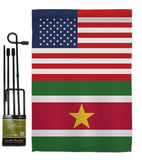 Suriname US Friendship - Nationality Flags of the World Vertical Impressions Decorative Flags HG140656 Made In USA