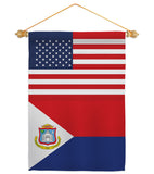 St. Martin US Friendship - Nationality Flags of the World Vertical Impressions Decorative Flags HG140657 Made In USA