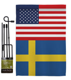 Sweden US Friendship - Nationality Flags of the World Vertical Impressions Decorative Flags HG140659 Made In USA